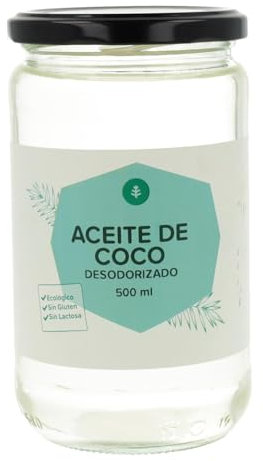 PLANETA HUERTO | Aceite de Coco Desodorizado ECO 500 ml – Ideal para Cocina y Cosmética, Libre de Olores y Sabor