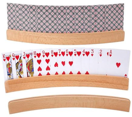 RNXSIB 2 Stück Spielkartenständer aus Holz, Kinder Kartenhalter, Kartenhalter aus Holz, Spielkartenhalter, Kinder Erwachsene Ältere Spielkartenhalter