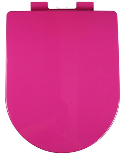 Care Spring Universelle WC Sitz in D-Form, Leiser Nicht Zuknallen Der Toilettensitz Mit Langsam Schließendem Toilettendeckel, Einfach Zu Montieren, Farbenfroher Toilettensitz Aus PP,Rose