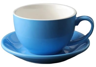 KJUUQBZL Tazze da 350 ml Set di Tazze da caffè e piattini in Ceramica Tazza da Latte for la Colazione Tazza da tè pomeridiano Tazze da Acqua in Porcellana(Alum)