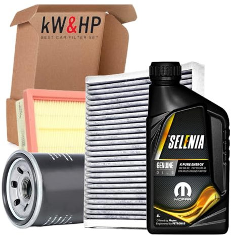 KIT TAGLIANDO 3 FILTRI + 4 LITRI OLIO ORIGINALE 5W40 K-PURE EN PER 500 PANDA 169 312 1.2 BENZINA 44 51 KW