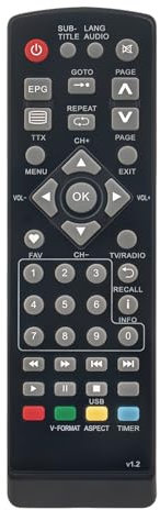 Fernbedienung Ersatz für ﻿XORO SAT-Receiver (DVB-S2) HRS 2610,HRS 2670 LAN,HRS 8556 v2,HRS 8655,Kabel-Receiver(DVB-C) HRK 2610,HRK 7656,Multi-Tuner Receiver HRM 7615,WWIO TRINITY MINI DVB -T2/C Remote