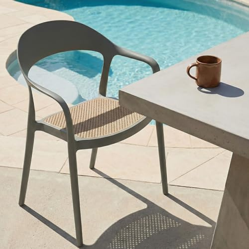 IDIMEX Gartenstühle Lavanda 6er Set stapelbar aus hochwertigem Kunststoff in grau. Outdoor Stühle mit Wiener Geflecht Optik. Wetterfestes & UV-beständiges Material für Balkon, Terrasse & Garten.