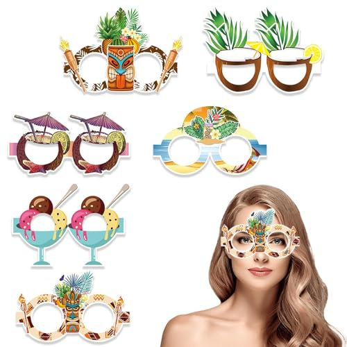 Gafas Solares Hawaianas Divertidas Complementos De Disfraz, Favores