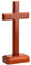 F Fityle Wooden Altar Cross with Stand Standing Table Cross Double-Sided Display Decor for Home Chapel Decor, Religious Christian Catholic, Style B
