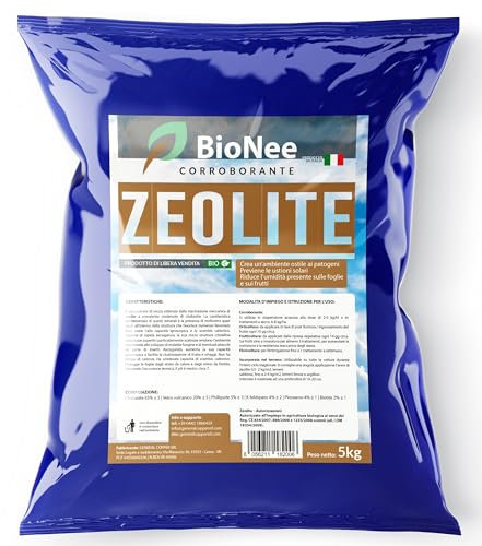 Zeolite per agricoltura x 5 KG - Polvere di roccia, Potenziatore delle difese naturali Effetto Insetticida e Fungicida - Per Orto e Piante - BIO
