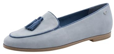Tamaris Damen Slipper Leder, blau, 40 EU