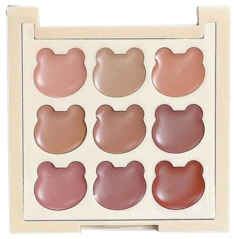 Tavolozza di Gloss,9 Tonalità Palette di Rossetti - Tonalità intense e resistenti, Cosmetici Nomade per uscite, Trasporti e Scuola