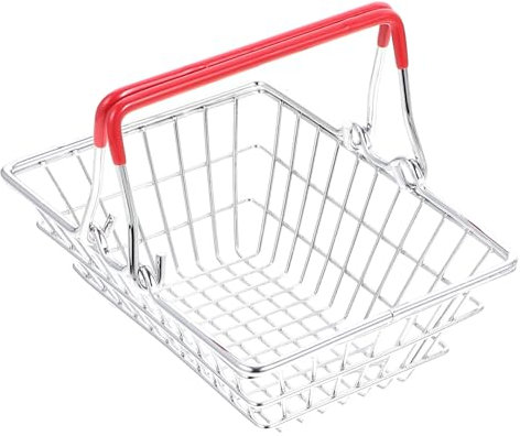 STOBAZA Mini Multi Function Storage Basket Craft for Home Decor Photography Mini Organizer with Handles for Desktop and Gadgets Random Color