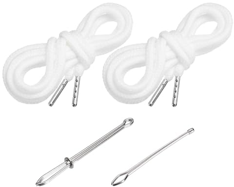 PATIKIL Cordones de Algodón, Cuerda para Ropa Zapato con Fáciles Enhebradores de Cordón Reemplazo para Sudaderas Pantalones Chaquetas Costura DIY Bricolaje