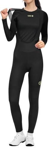 INBIKE Salopette Ciclismo Donna Invernale con Fondello Imbottiti 3D Pantaloni MTB Antivento con Bretelle Salopette da Bici da Strada Asciugatura Rapida