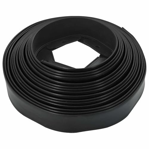 vidaXL Rasenkanten Schwarz 5000 x 4 x 5 cm Kunststoff, Garten & Terrasse, Moderne Rasenabgrenzungen, strapazierfähige Plastikumrandung, Flexible Kanten, UV-Schutz