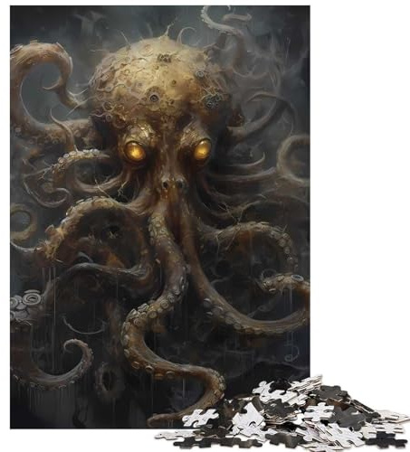 Rompecabezas de 1000 Piezas para Adultos Fábula del Kraken Patrón de Corte de precisión para armar Regalo Divertido Apto para Mayores de 14 años (38x52cm)