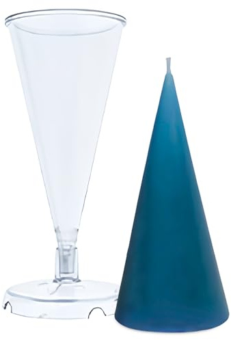 Kerzenform Kegel aus Polycarbonat – transparente zweiteilige Gießform für DIY-Kerzen, hitzebeständig, wiederverwendbar, glatte Oberfläche, für geometrische & Deko-Kerzen – 17,5 cm