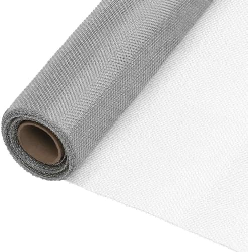Qnhdfrt Tissu en acier inoxydable 60 x 1000 cm - Grillage robuste en acier inoxydable 201 - Moustiquaire au mètre pour fenêtres et portes - Moustiquaire - Grille DIY pour enclos pour animaux - Argenté