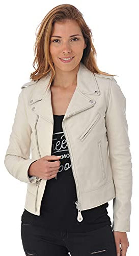 Schott NYC LCW1601D, Giacca, Donna, Bianco (Off White), S