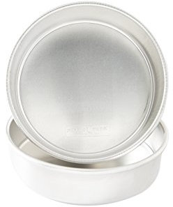 Nordic Ware 46904AMZ - Teglie rotonde in alluminio naturale, 2 pezzi, antiaderenti