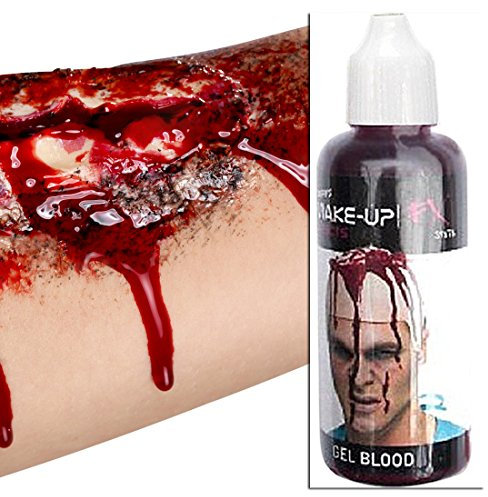 NET TOYS Halloween Blut Gel Professionelles Kunstblut 30 ml Flasche Horror Theaterblut Blutgel Make Up Flüssige Theaterschminke Halloweenparty Accessoires Karnevalskostüme Zubehör