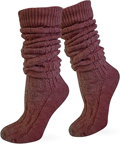 normani Original Trachtensocken Trachten Strümpfe Socken Natur Lang Farbe Burgund Größe 43/46