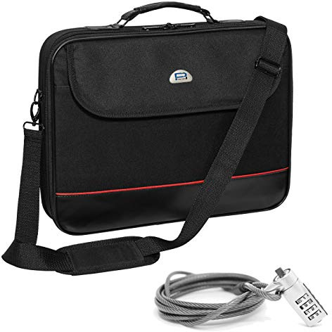 PEDEA Laptoptasche Trendline Umhängetasche Messenger Bag für 13,3 Zoll (33,8 cm) inkl. Notebookschloss, schwarz