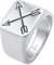 Kuzzoi Siegelring Herrenring, massiv 14 mm breit in 925 Sterling Silber, schwarz oxidierte Pfeile mit Gravur, Ring für Männer in der Ringgröße 60