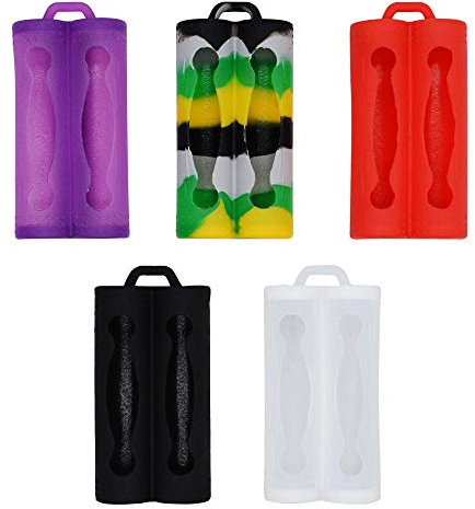 SITAKE 5 custodie protettive in silicone per doppio Accus 18650 - protezione per Accus 18650 (5 colori)