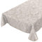 Wachstuchtischdecke abwaschbar Garten Tischdecke Wachstuch Rund Oval Eckig Indoor Outdoor Barock Rankenmuster Hellgrau-Beige 260x140cm mit Saum - Eingefasst
