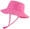 LACOFIA Chapeau de Soleil Bob Réglable pour Bébé Bonnet d'été pour Enfant Fille Bord Large pour Piscine/Plage/Natation/Extérieure Rose 6-24 Mois