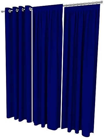 ALOHA Vorhänge Vorhang Elegant Hochwertig Gardine für Schlafzimmer, Wohnzimmer Uni einfarbig Farbe und Größe wählbar (Ultramarine/mit Ösen / 135cm x 150cm / 2er Set)