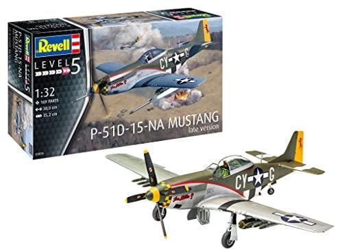 Revell 03838 P-51 D Mustang (Late Version) Fahrzeug originalgetreuer Modellbausatz für Experten, unlackiert, 1:32