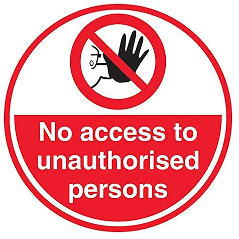 Autocollant de sol sans accès aux personnes non autorisées - 600 x 600 mm