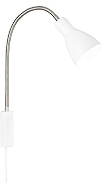 Honsel Beleuchtung Flexible LED Leselampe & Bettleuchte Weiß mit Kabel und Stecker - 2 in 1 Schwanenhals Wandspot
