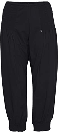 PULZ JEANS PZJILL Damen Hose Stoffhose Haremshose Pumphose Pluderhose mit elastischem Bund Capri Länge 100% Baumwolle Regular Fit