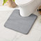 MIULEE Badematte Memoryschaum Badezimmerteppich Wasserabsorbierend Badteppich Toilette mit Ausschnitt Badvorleger rutschfest Waschbar für Toilette 45x45cm Hellgrau