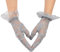 1 Pair Grau Spitzen handschuhe Lace Handschuhe Tüll Handschuhe kurze Braut Hochzeit, Damen Spitze Handschuhe Opera Fest Party Handschuhe 1920s Handschuhe für Hochzeit Retro Tanzball Cocktail Party