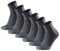 DANISH ENDURANCE Chaussettes de Running Longue Distance, Anti-Ampoules, Soutien Voûte Plantaire, 3 Paires, Gris/Noir, 43-47