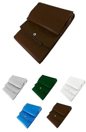 Jardin202 - Toldo Reforzado Impermeable | Lona Multiusos | con Ojales | Seleccione Medida | 8X12M. (Marrón)