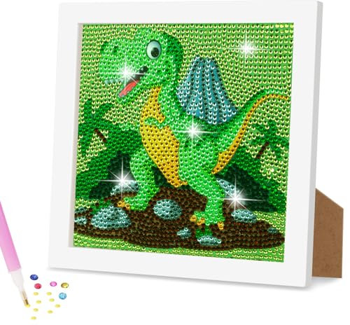 AUAUY Diamond Painting Kinder mit Holzrahmen, 5D DIY Diamond Painting Set, Malen Nach Zahlen Diamant Painting Kinder Mädchen Erwachsene, Diamant Painting Bilder Arts Craft für Home Wand Decor (Tier)