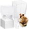 Gute 50 Stück Dessertbechern,2oz/60ML Desserttasse mit Löffeln und Deckel,Plastik Dessertgläser,DIY Wiederverwendbar Quadratischer Dessertbecher für Pudding,Mousse,Eis,Picknick,Party a