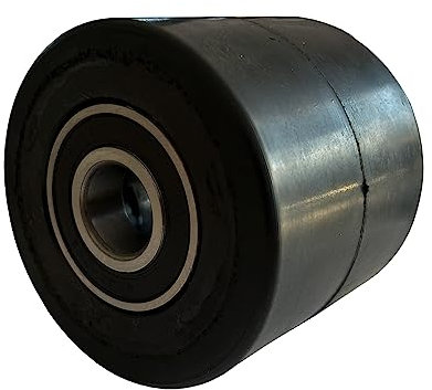 Hubwagen Rolle Gummi 80 x 70 mm, Achse 25 mm inkl. Kugellager - Ersatzrolle