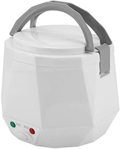 fUfIzU Mini Olla Arrocera, Olla Arrocera Y Vaporera Eléctrica De 1.3L, Vaporera Portátil De Viaje Pequeña Olla Antiadherente, Olla Multiuso Todo En 1 Inoxidable Resistente Al Agua (Blanco)