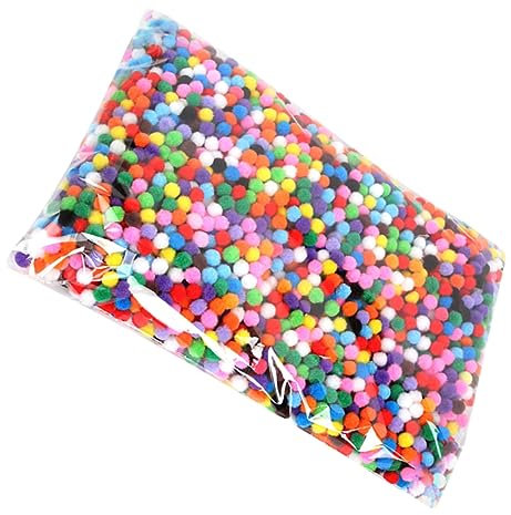EXCEART 1000 Stück Kunsthandwerk Pompons Pompon Basteln Polyester-Ball-DIY-Material Bunter Plüschball Pom Poms Kugeln Zum Selbermachen Schafe Basteln Pom Pom Kind Kleidung Die Schafe