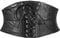 WERFORU Women Lace-up Corset Belt Retro Elastic Wide Belt Tied Wasp Belt Soft PU Leather Stretchy Cinch Belt Black