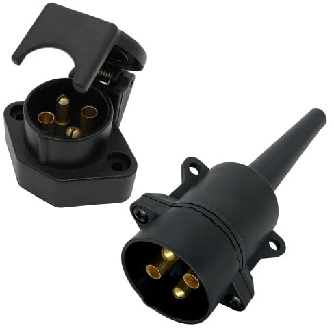 SAMETRUCK 4 polige Steckdose + Stecker 6-24V 12V PKW LKW Anhänger Boot Traktor Schlepper