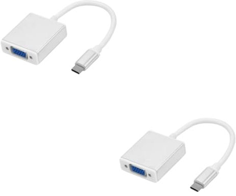 Gadpiparty 2stücke Type-c Zu Vga Adapterkabel Full USB Konverter Für Fernseher Projektoren Und Monitore Silber Stabiler Kein Treiber Nötig Für Laptops Und Pcs Ohne Port