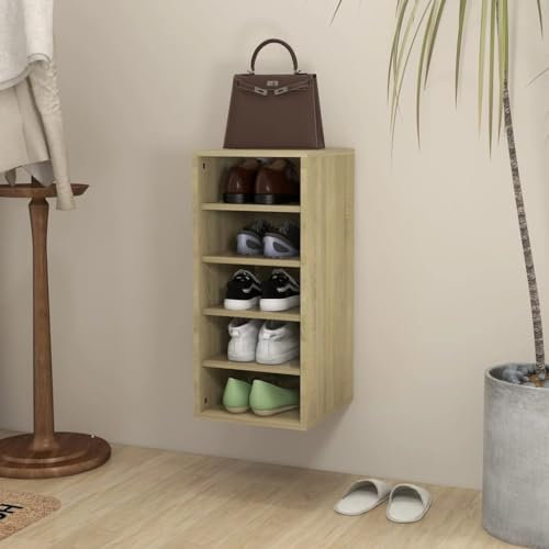 CKioict Schuhkommode im Flur Mehrzweckschrank Platzsparend Schuhschrank Sonoma-Eiche 31,5x35x70 cm HolzwerkstoffFür Eingang, Schrank und Flur