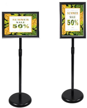 YYDSWTW Schilderständer, Schnapprahmen, A4-Posterhalter, Menü-Display-Ständer, Anzeigetafel, Verstellbarer Boden-Schilderhalter, A4-Display-Ständer, Menü-Ständer, Poster a3 Schwarz