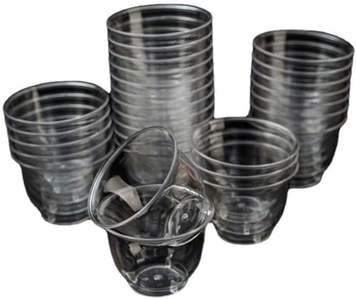 DOCIM 180pcs tazze di tè di plastica usa e getta, tazze di succo bottiglie di latte vuote tazze di caffè eleganti tazze di tè chiaro per matrimonio, compleanno, caffè, 60ml/ 2oz