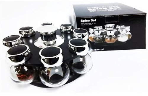 NTI 8Pc MASTER COOK REVOLVING SPICE RACK SET 130ML STOGARE JAR CONTAINER | Traditional | Cookware | Kitchenware | Professional Or Home | Chef | Housewarming Gifts | UK FREE P&P, HCH315_8PCS