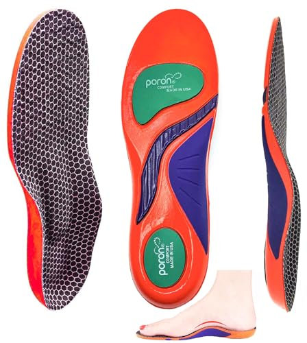 Goofort Arch Support Gel Insoles Women Men 7-Times-Shock-Protection 3D-Xpain™-Poron Plantar Fasciitis Orthotic Insoles Flat feet Insole Orthopedic Insoles Metatarsalgia Heel Pain Comfort Shoe Inserts